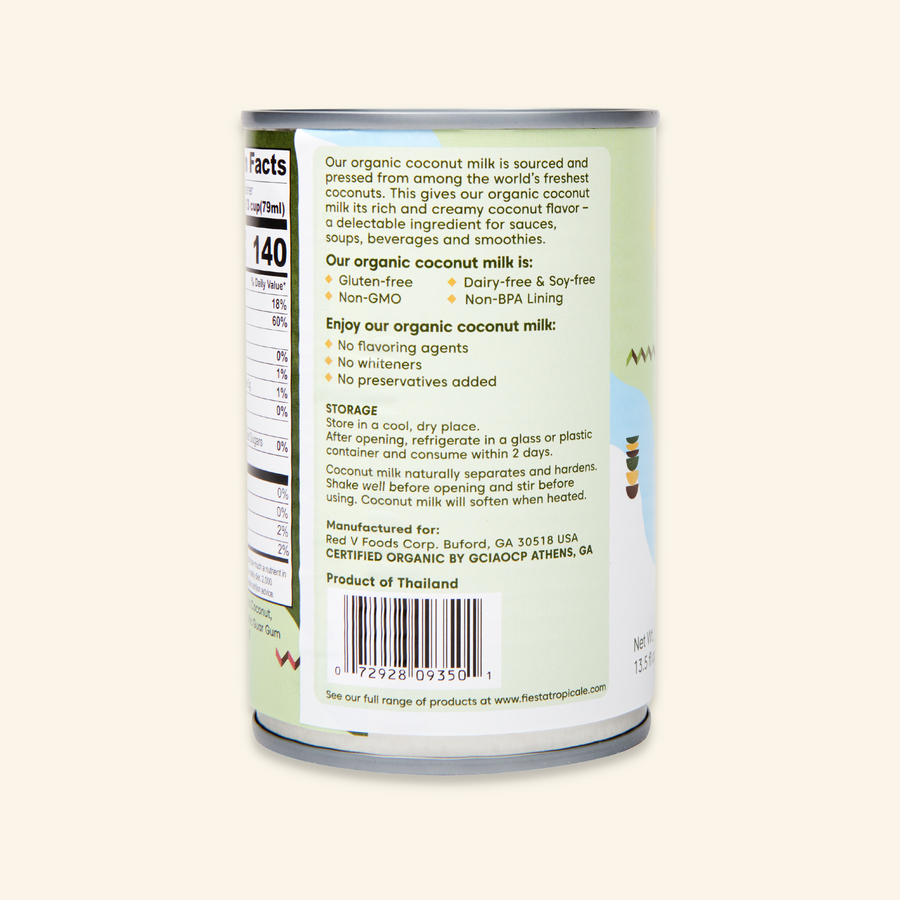 Organic Unsweetened Canned Coconut Milk